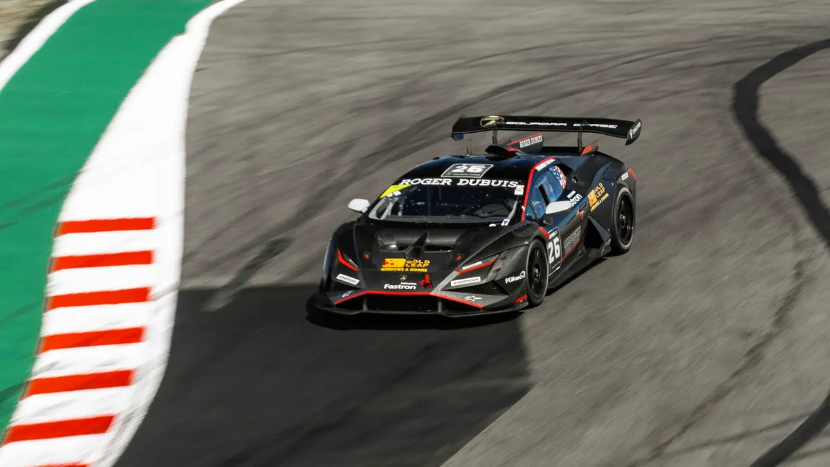 Race car descending the Corkscrew at WeatherTech Raceway Laguna Seca